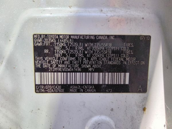 2013 TOYOTA RAV4 High