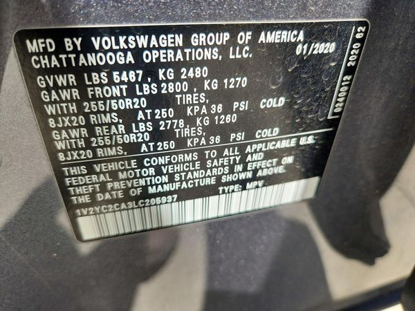2020 VOLKSWAGEN ATLAS CROSS SPORT
