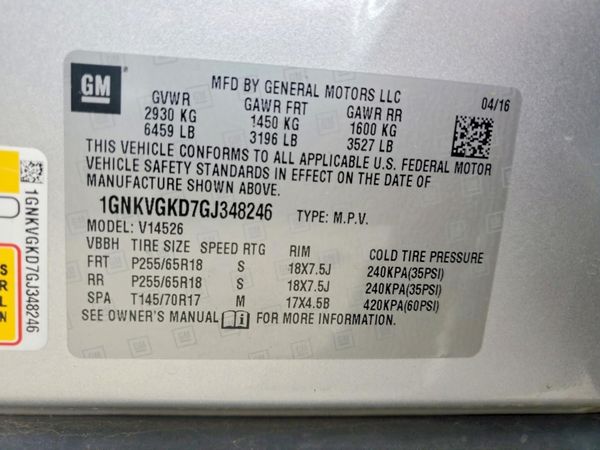 2016 CHEVROLET TRAVERSE 1LT