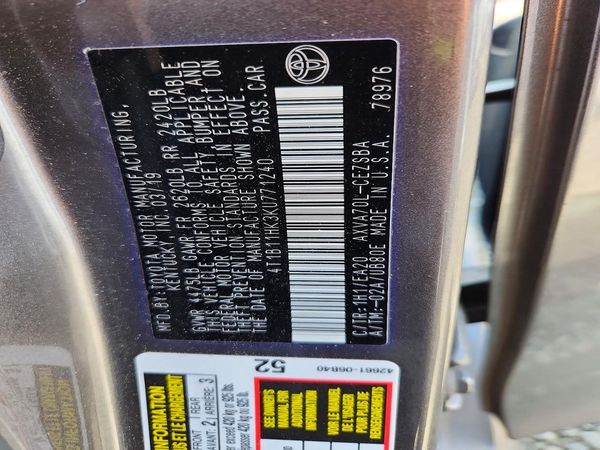 2019 TOYOTA CAMRY L/LE/SE/XLE