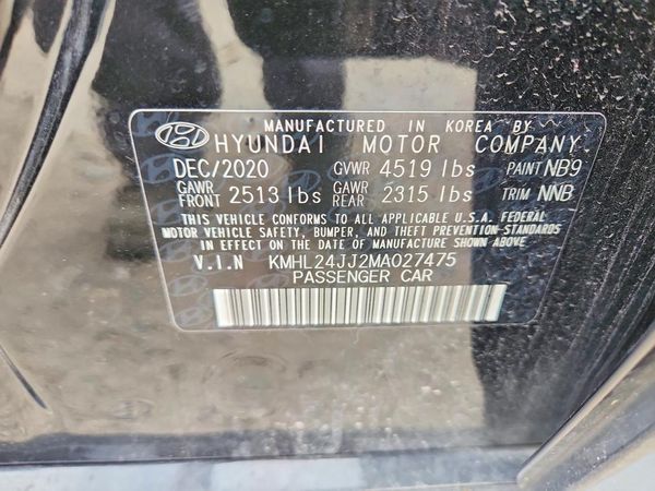 2021 HYUNDAI SONATA Blue — VINS