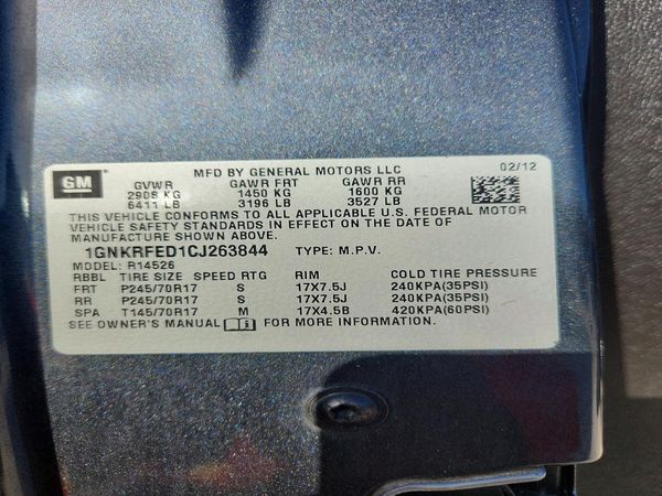 2012 CHEVROLET TRAVERSE LT