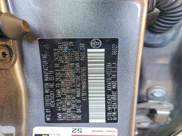 2019 TOYOTA CAMRY L/LE/SE/XLE