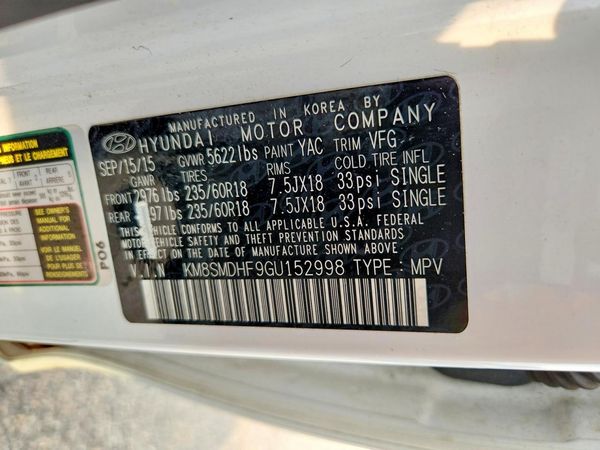 2016 HYUNDAI SANTA FE GI