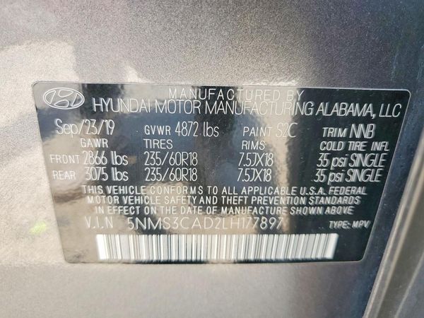 2020 HYUNDAI SANTA FE SEL