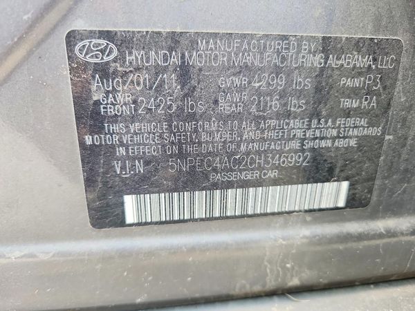 2012 HYUNDAI SONATA