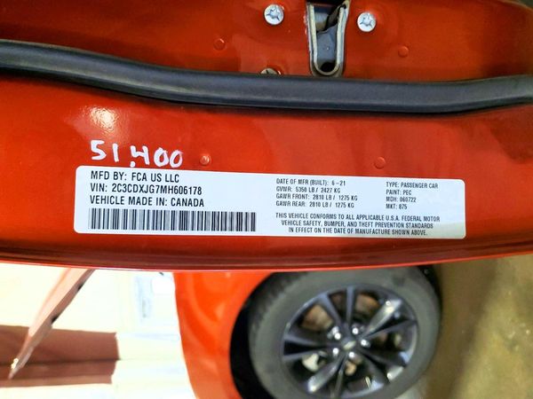 2021 DODGE CHARGER SXT — VINS