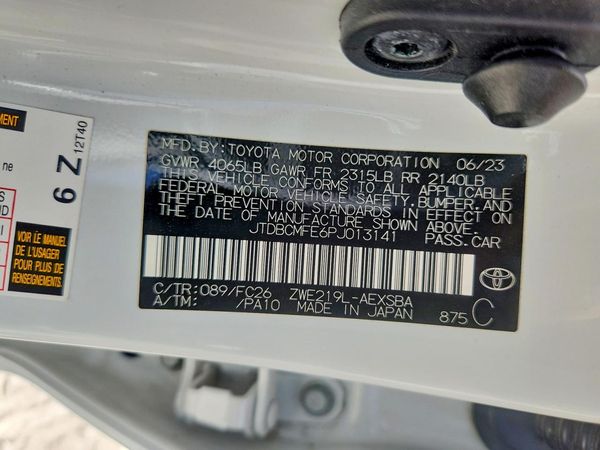 2023 TOYOTA COROLLA L, LE, SE, XLE — VINS