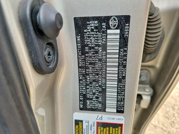 2016 TOYOTA CAMRY — VINS