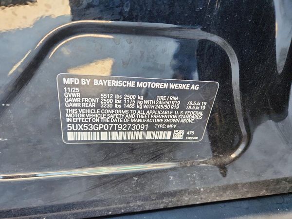 2026 BMW X3 30 xDrive — VINS