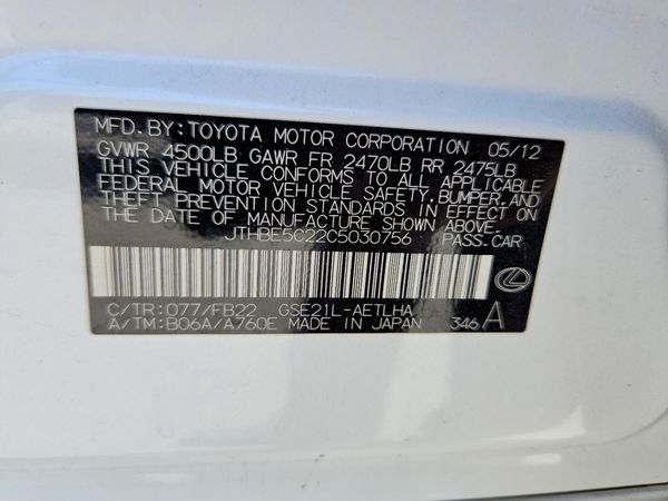 2012 LEXUS IS 350C