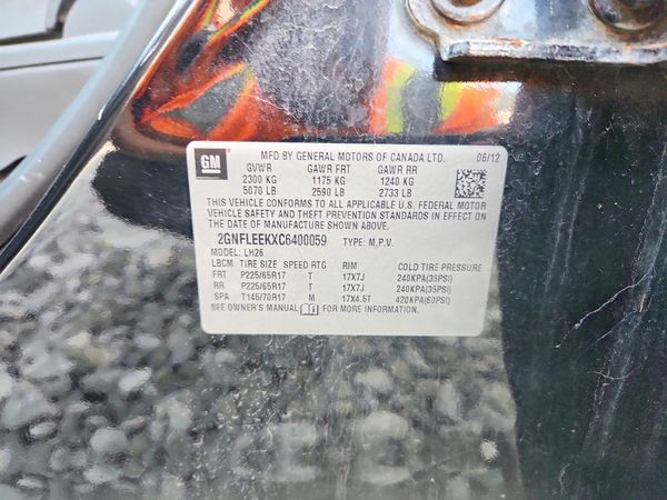 2012 CHEVROLET EQUINOX 1LT — VINS