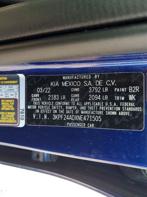 2022 KIA FORTE FE, LXS