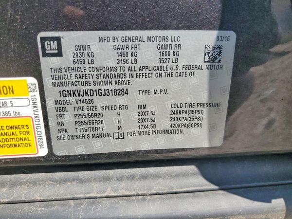 2016 CHEVROLET TRAVERSE LTZ