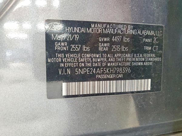 2019 HYUNDAI SONATA Eco Turbo, SE