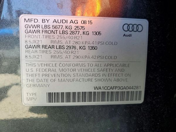 2016 AUDI SQ5 quattro Premium Plus