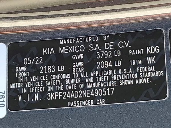 2022 KIA FORTE