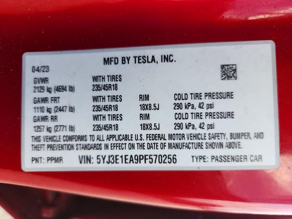 2023 TESLA MODEL 3