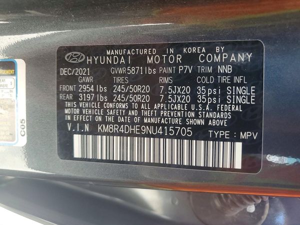 2022 HYUNDAI PALISADE SEL w/Premium Pkg