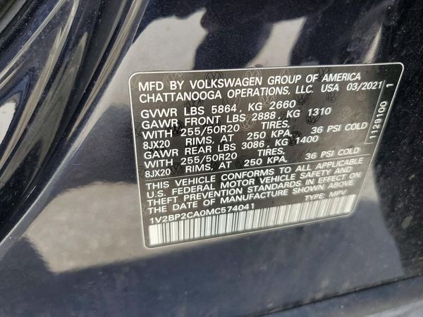 2021 VOLKSWAGEN ATLAS 4Motion SEL
