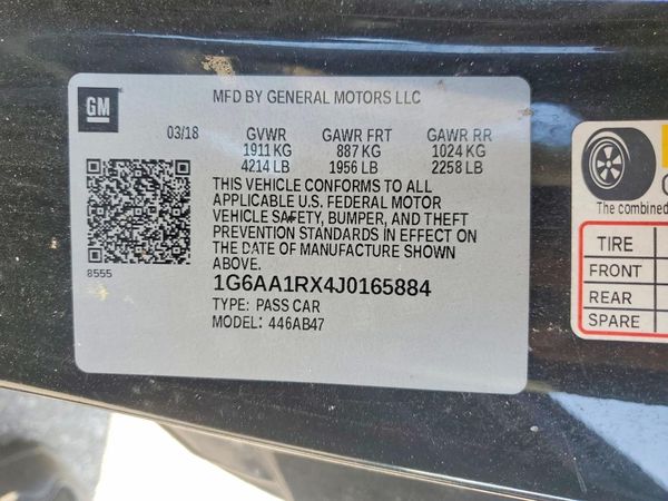 2018 CADILLAC ATS Standard — VINS