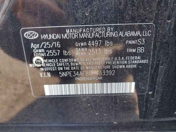 2016 HYUNDAI SONATA