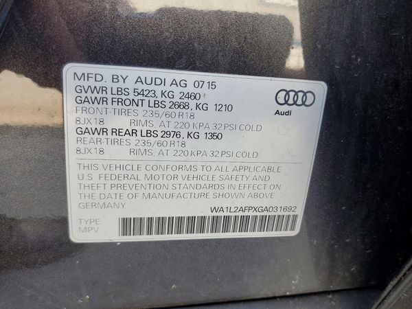 2016 AUDI Q5