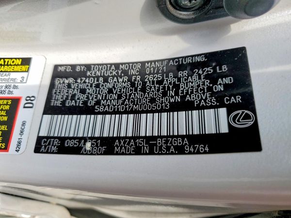 2021 LEXUS ES 250 350 Premium