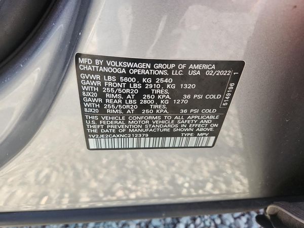 2022 VOLKSWAGEN ATLAS CROSS SPORT SE w/ Tech