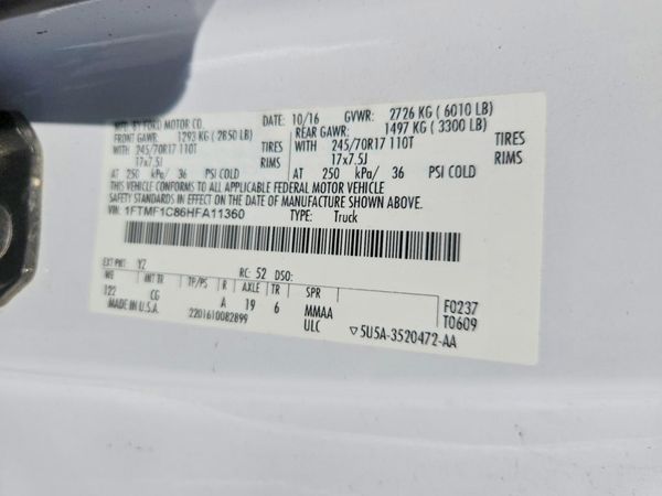 2017 FORD F150 Regular Cab