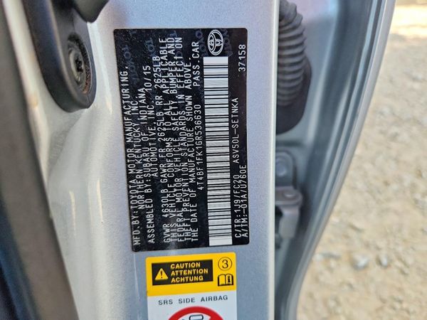 2016 TOYOTA CAMRY