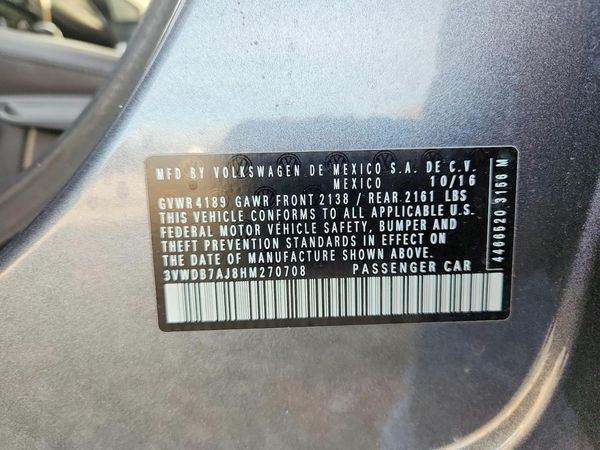 2017 VOLKSWAGEN JETTA SE
