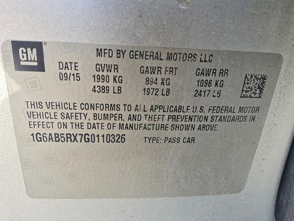 2016 CADILLAC ATS Luxury — VINS