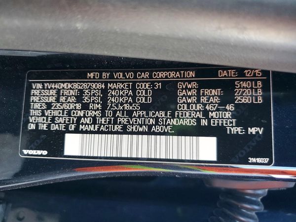 2016 VOLVO XC60 SV33 Premier