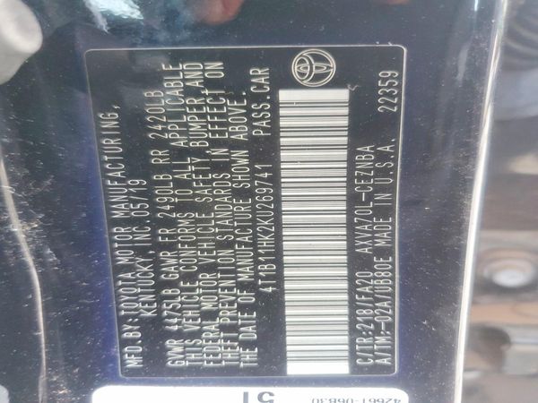 2019 TOYOTA CAMRY L/LE/SE/XLE