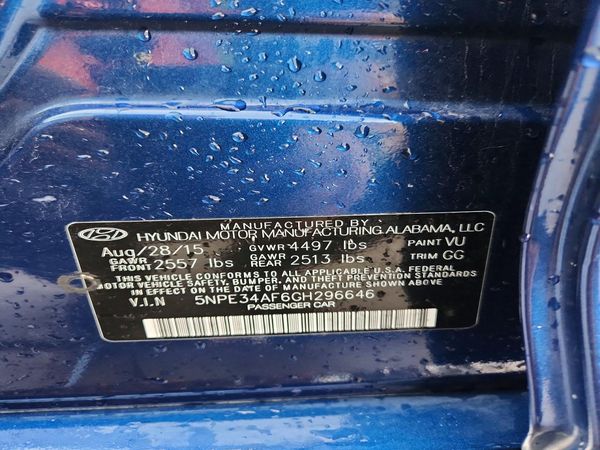 2016 HYUNDAI SONATA