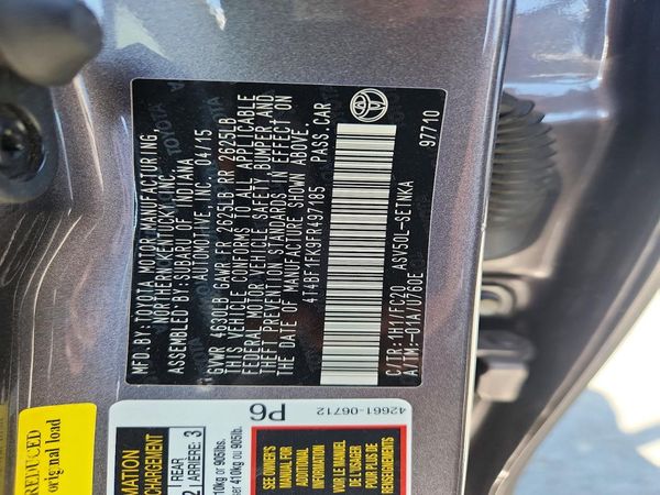 2015 TOYOTA CAMRY