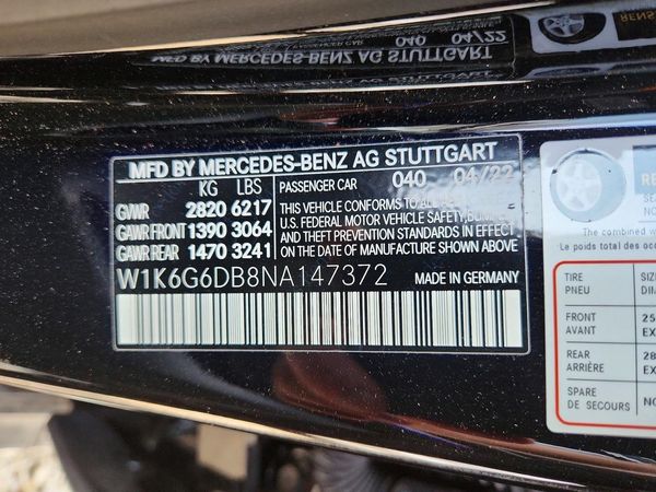 2022 MERCEDES-BENZ S S500 4MATIC