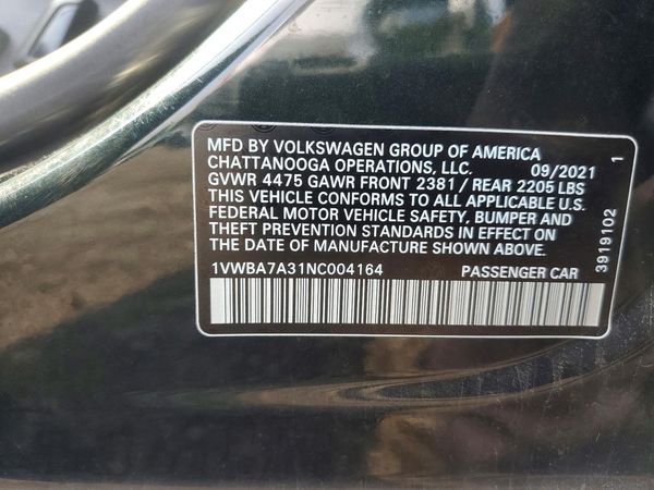 2022 VOLKSWAGEN PASSAT