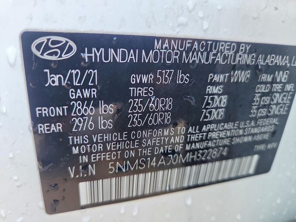 2021 HYUNDAI SANTA FE SE
