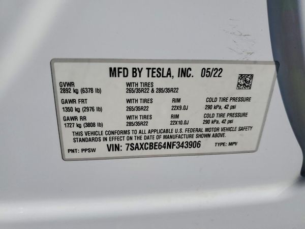 2022 TESLA MODEL X
