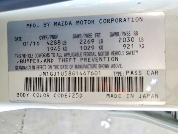 2016 MAZDA 6 Sport/GX