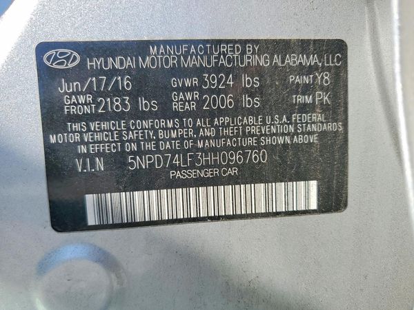 2017 HYUNDAI ELANTRA