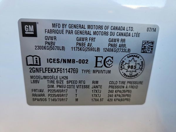 2015 CHEVROLET EQUINOX 1LT — VINS