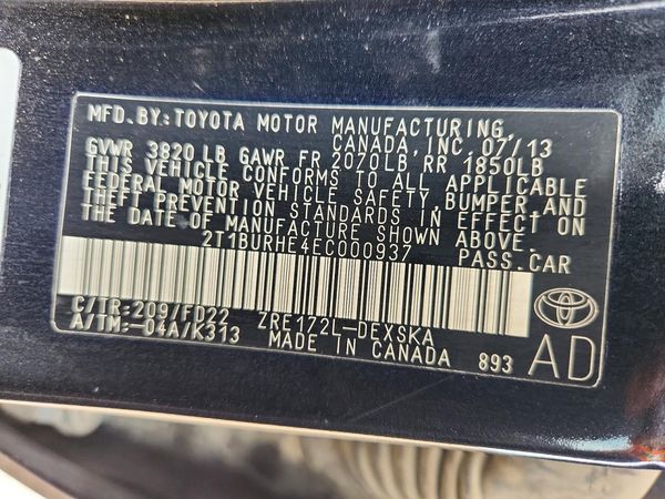 2014 TOYOTA COROLLA L/LE