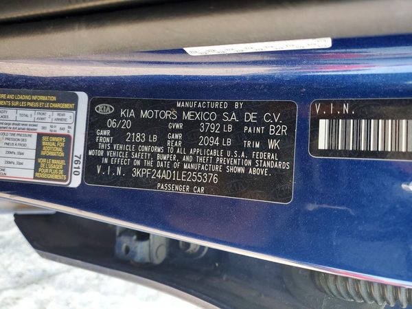 2020 KIA FORTE FE, LXS