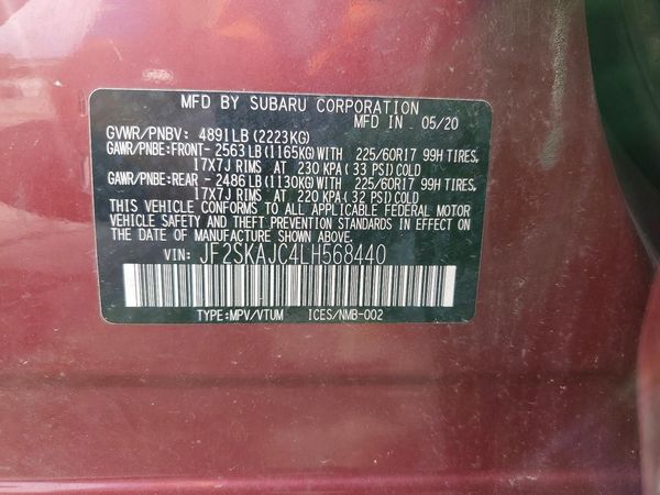 2020 SUBARU FORESTER Prm+ES+KA