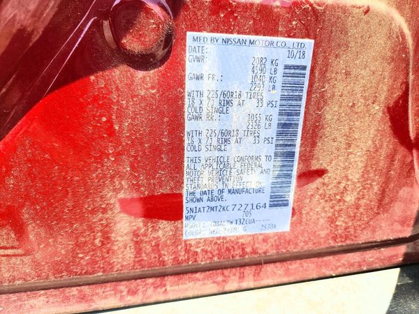 2019 NISSAN ROGUE — VINS