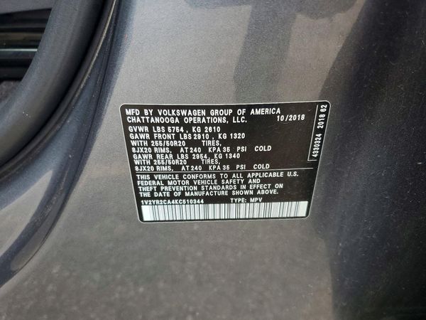 2019 VOLKSWAGEN ATLAS SE