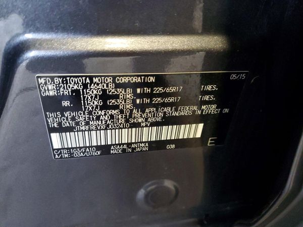 2015 TOYOTA RAV4 XLE (M Grade)